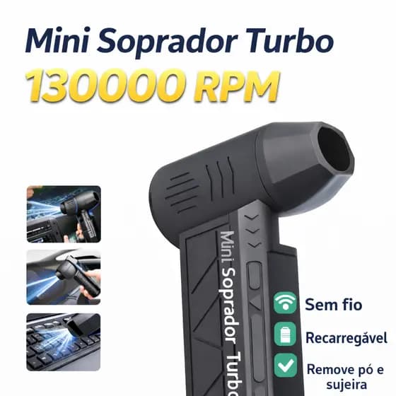 Mini Soprador Turbo 130000RPM Super Potente Recarregável USB Limpeza Eletrônicos