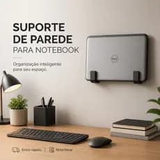 Suporte De Parede Para Notebook Fechado Organizador Fixo Compacto Para Escritório