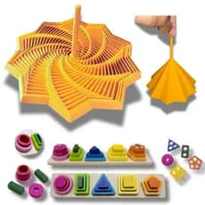 Kit Montessori Educativo Madeira Formas Geométricas e Brinquedo Sensorial Coordenação Motora Infantil