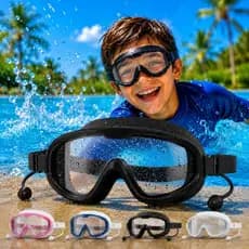Óculos Piscina Infantil Antiembaçante HD Proteção UV Vedação Macia Ajustável Menino Menina