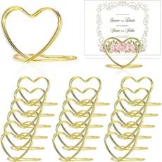 10pcs Clip De Metal Em Forma De Coração Para Mesa De Casamento Número Da Nome Porta-Cartões Festa De Aniversário Decoração Sinalização