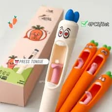 2/4 Pçs Legumes Cenouras Gel Caneta Papelaria Dos Desenhos Animados Expressão Bonito Criativo Escola Escritório Presente