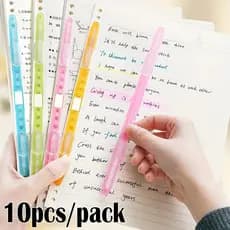 10 Pçs Cores Misturadas Clipes De Pasta De Arquivo De Plástico Estacionário DIY Clipe De Folhas Soltas 2 Furos Ligação T