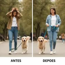 Guia Retrátil Para Cães 3 Metros Com Trava De Segurança E Cabo Ergonômico Reforçado Para Passeios