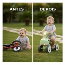 Bicicleta Equilíbrio Infantil Mini Balance Bike Dino 4 Rodas Luz Aço Carbono Motoquinha Bebê 1 Ano até 25kg Verde