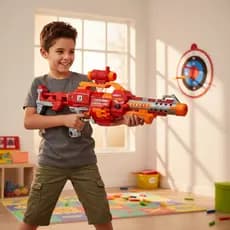 Metralhadora Lança Dardos Semiautomática Gigante 72cm Brinquedo Infantil Menino Vermelha Com Alvo 20 Tiros Inmetro