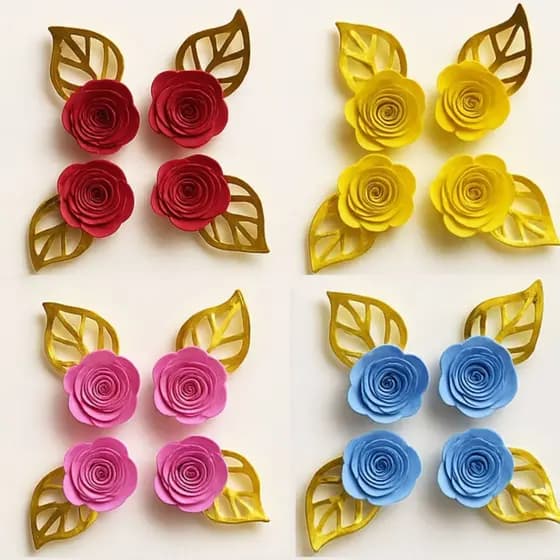 Kit Flores de papel para topo topper de bolo  – Enfeite Personalizado para Bolo e Festas