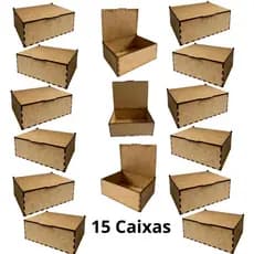 Kit 15 Caixinhas MDF com Tampa – 14,5x11x5 cm – Lembrancinha e Decoração para Festas e Eventos
