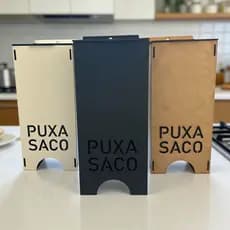Puxa Saco e Porta Sacolas em MDF 37x13 cm – Organizador de Sacolinhas Plásticas Cozinha Lavanderia