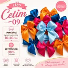 Kit 30 Laços de Cetim nº 9 –  Laços para Lembrancinhas Luxo, Casamento, Festa e Batizado