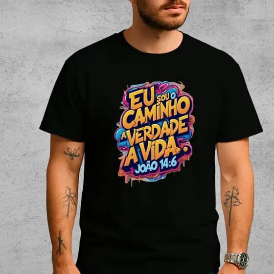 Camiseta Eu Sou o Caminho João 14:6 Cristã Jesus Igreja Fé Camisa Algodão Premium