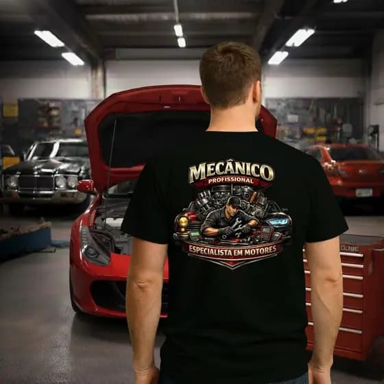 amiseta para Mecânico Camiseta para Oficina Mecânica Camiseta de Trabalho Uniforme