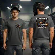 camisa Camiseta Serralheiro Uniforme Trabalho Manga Curta