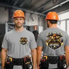 camiseta basica de serviço profissional eletricista uniforme