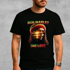 Camiseta Bob Marley Fan Camisa Basica Estampada Lançamento