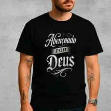 CAMISA CAMISETA ESTAMPADA ABENÇOADO POR DEUS 100% ALGODÃO ENVIO RAPIDO