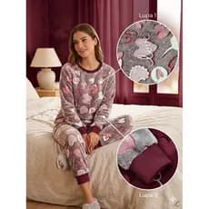 Pijamas de Flecce unissex quentinho adulto