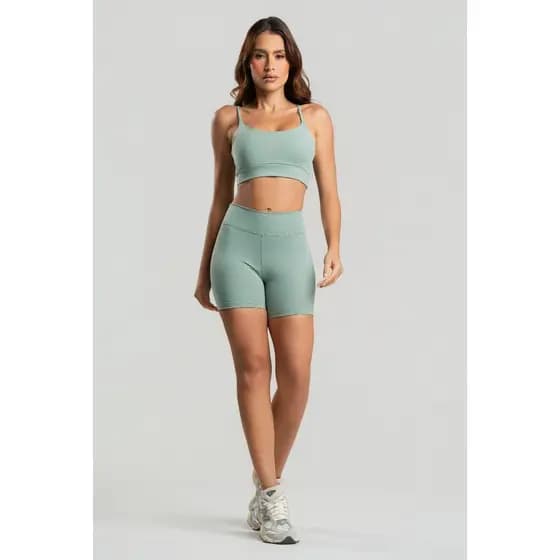 Conjunto Fitness Poliamida Premium - Top + Short Cintura Alta
