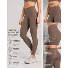 Calça Legging Feminina Academia Poliamida ZERO TRANSPARÊNCIA Cós Alto
