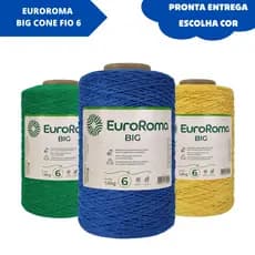 Barbante EuroRoma Big Nº 6 1,8kg 1830m Fio para Crochê Artesanato Algodão Reciclado