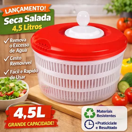 Centrífuga GRANDE 4,5L Seca Salada manual para verduras e folhas