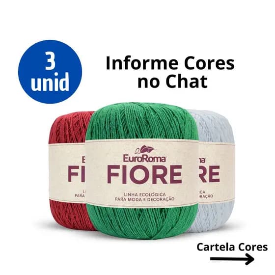 Kit 3 Unidades Linha Fiore Euroroma (Mesma espessura Anne) n°2 - 500m Escolha Cores no Chat