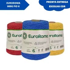 Barbante EuroRoma Nº 6 1kg 1016m Fio para Crochê e Artesanato 85% Algodão