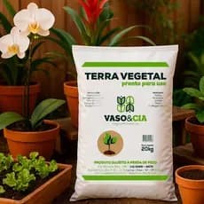 Terra Vegetal Adubada Orgânica 20 kg - Vasos Plantas Jardim - Vaso e Cia
