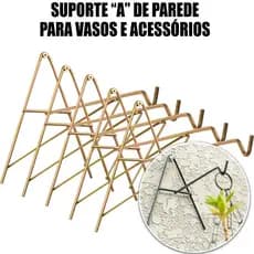 Suporte Reforçado “A” de Parede para Xaxim, Vasos e Plantas - Tamanho 20 cm Pequeno
