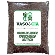 Substrato Casca de Arroz Carbonizada 3 Litros 300g Cactos Suculentas Orquidea e Outras - Vaso e Cia