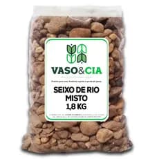 Pedra Natural Seixo de Rio Tamanho Misto - Vaso Jardim Plantas - Paisagismo Ornamental - 1,8 kg