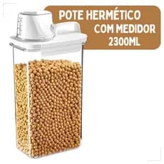 Pote Hermético De Plástico 2300ML Com Copo Medidor E Tampa Livre De BPA