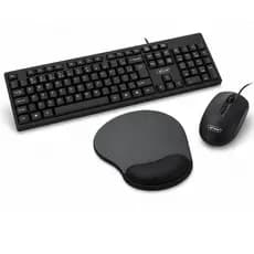 Kit Teclado e Mouse USB com Mouse Pad Ergonômico em Gel – Conforto e Produtividade