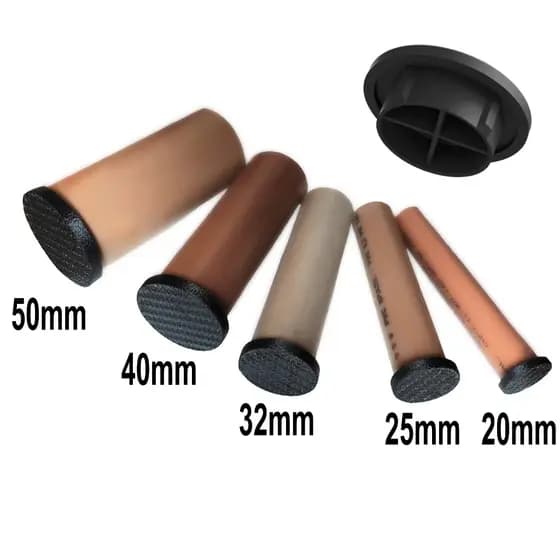 Kit Tampa Acabamento Preto – Ideal para Tubo PVC Marrom mm – Texturizado Fibra de Carbono – Moveis.