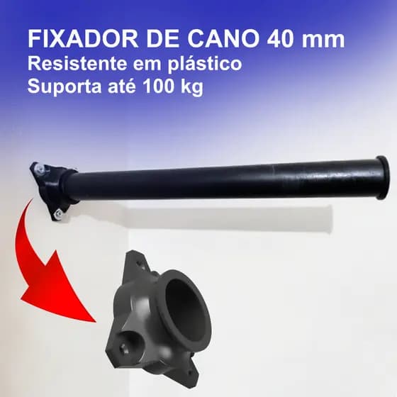 Fixador de Cano/tubo 40 mm Preto – Suporte Firme e resistente para Instalação