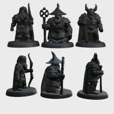 Miniaturas RPG Anão Guerreiro Old school – Kit 3 Peças (Mago, Arqueiro e Espadachim)