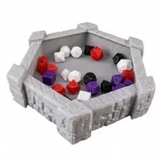Bandeja de Dados para RPG Estilo Castelo Preto | Arena de Rolagem em Plástico Resistente