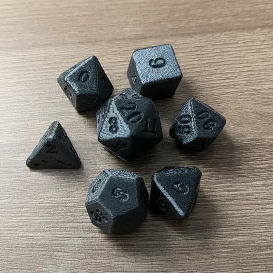Kit Dados RPG unicolor - personalizável, jogos de tabuleiro/mesa D&D - Maciços/Ocos