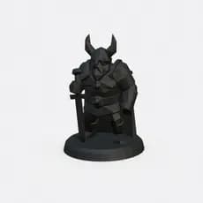 Mini estátua Old School Guerreiros Anões 10cm | Arqueiro, Mago e Espadachim em Plástico Preto