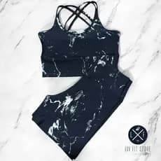 Conjunto Top Bojo removível Marmorizado Tie Dye Short Cintura Alta Roupa Feminina Sem Transparência
