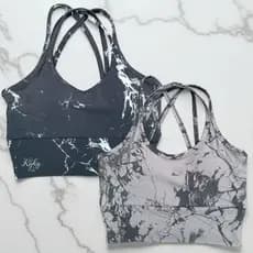 Kit 2 Top Trançado Bojo Removível Marmorizado Roupa Academia  Moda Feminina Zero Transparência Premi