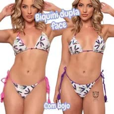 Biquini Cortininha Empina Bumbum Bojo Removivel Dupla Face Zero Transparência Verão