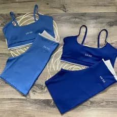 Kit 2 Conjuntos Feminino Poliamida Academia Line Zero Transsparência Cintura Alta Roupa Fitn Premium
