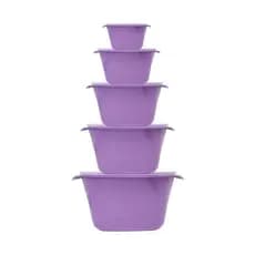 Kit 5 Potes Cozinha Plásticos Tampa Vedação Freezer Microondas Diversos Tamanhos Casa Potes