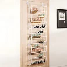 Sapateira Vertical De Porta Parede 36 Pares Compacta Plástico 183cm Otimiza Espaço