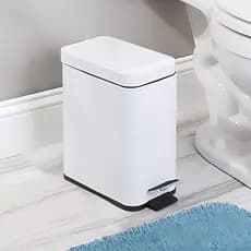 Lixeira Retangular Slim 6l Com Pedal Fechamento Suave Inox Cozinha Banheiro Moderna