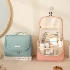 Ru Hui Qingfeng Bolsa de higiene pessoal com gancho de grande capacidade Bolsa de armazenamento de cosméticos para viage