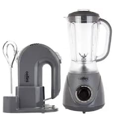 Kit Cellini Liquidificador + Batedeira Facility Cinza e Preto 127v