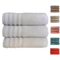 Kit 3 Toalhas Banhão Gigante Algodão Fio Penteado Macia Twist