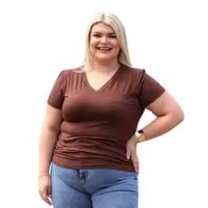 Blusa Feminina Plus Size sem estampa em viscolycra leve confortável ideal para trabalho ou dia a dia 3013.6.C3